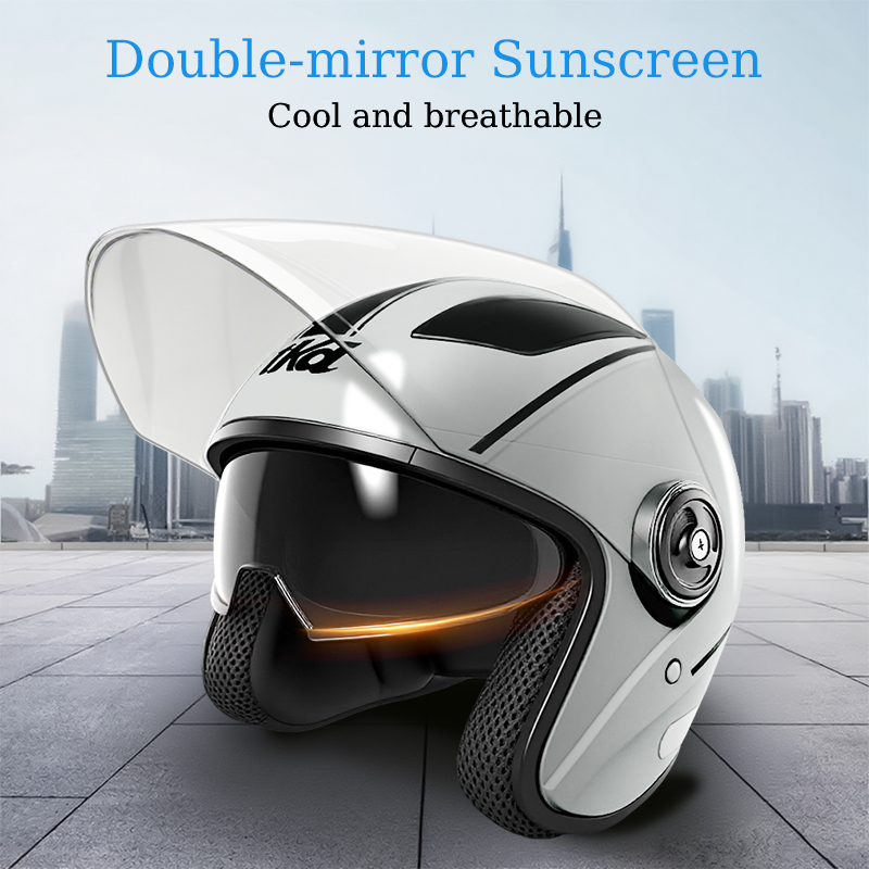 Dual Visor Motorcycle Racing Helmet - Motorrad-Doppelvisier-Klapphelm, modularer Integralhelm, beschlagfrei, für Straßenmotorräder,