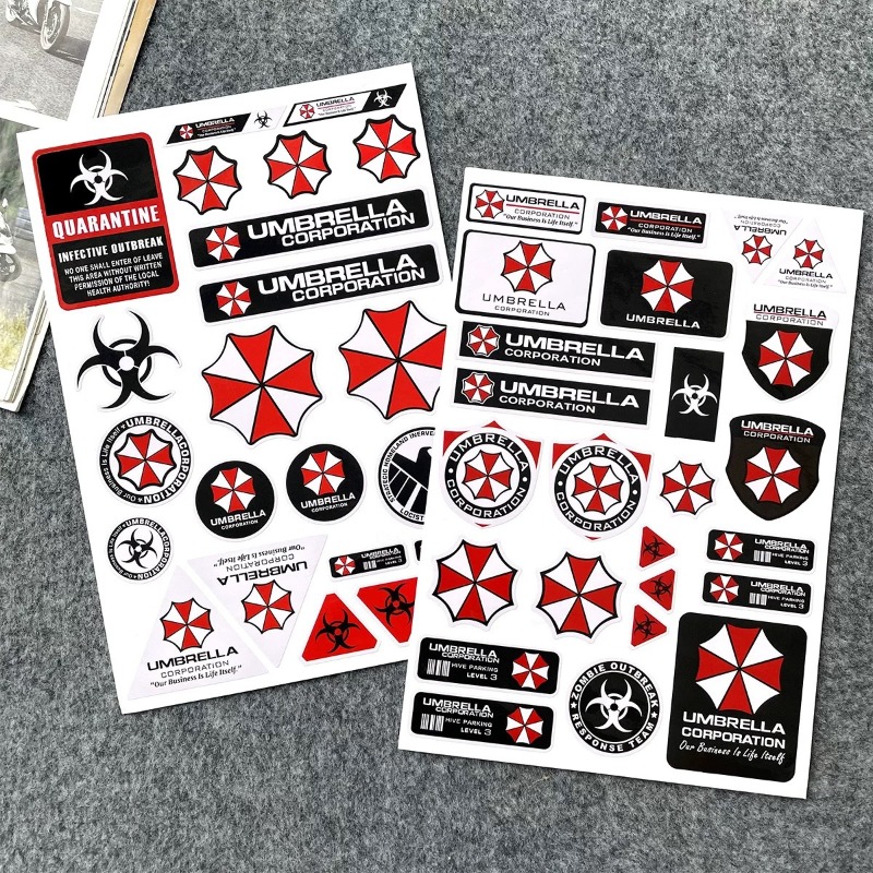 Motorcycle Helmets - Heiße Resident Evil Umbrella Warnhinweise Aufkleber