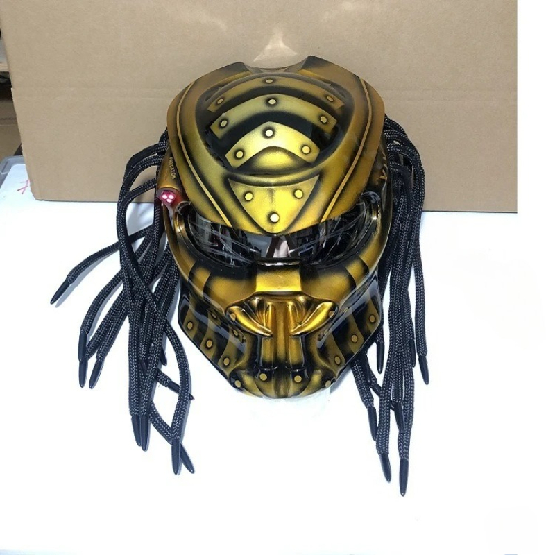 Custom Predator Motorcycle Helmet - HOT Racing Predator Carbonfaser-Motorradhelm mit Vollvisier,
