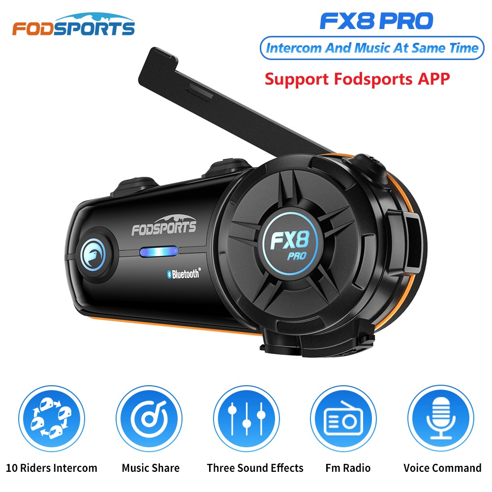 Universal Motorcycle Helmet Intercom Headset - Fodsports FX8 Pro Motorrad Gegensprechanlage Bluetooth