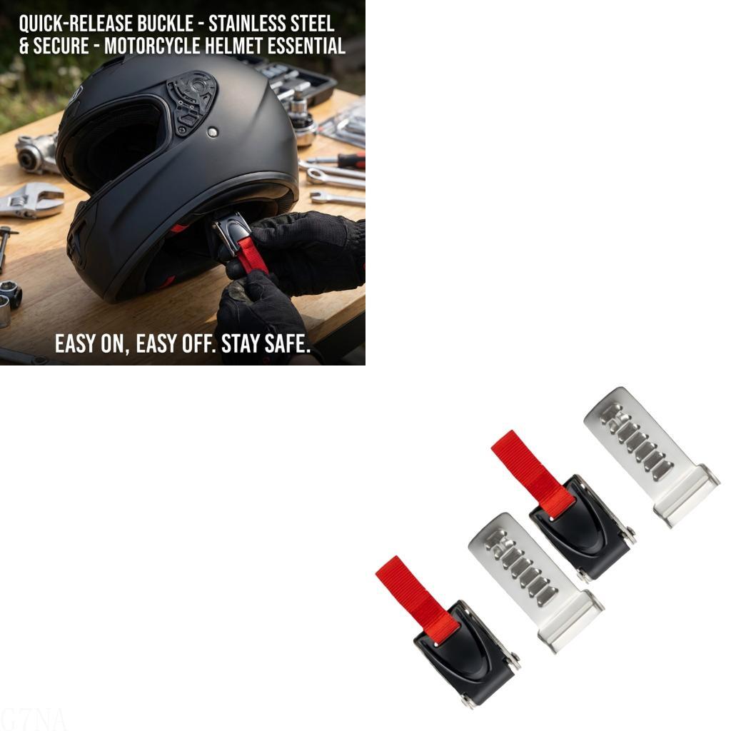 Quick Release Buckle Motorcycle Helmet - G7NA Edelstahl-ABS-Motorradhelme, Schnellverschluss, 7-teilige Schnalle, einfache