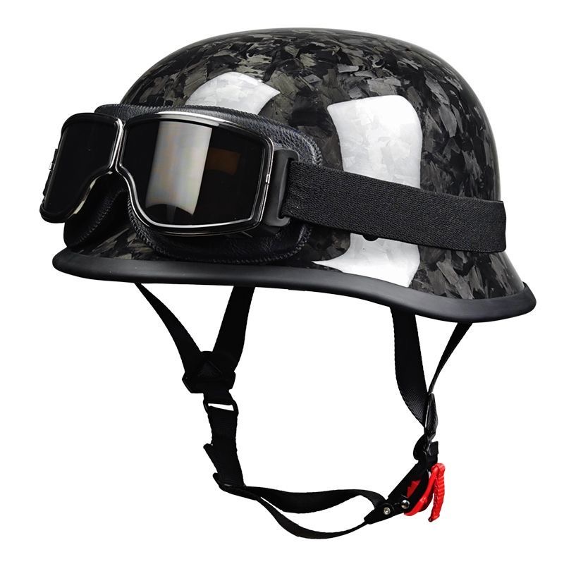 Carbon Fiber Lightweight Motorcycle Helmet - Hochwertiger geschmiedeter Kohlefaser-Halbhelm, leicht und langlebig,