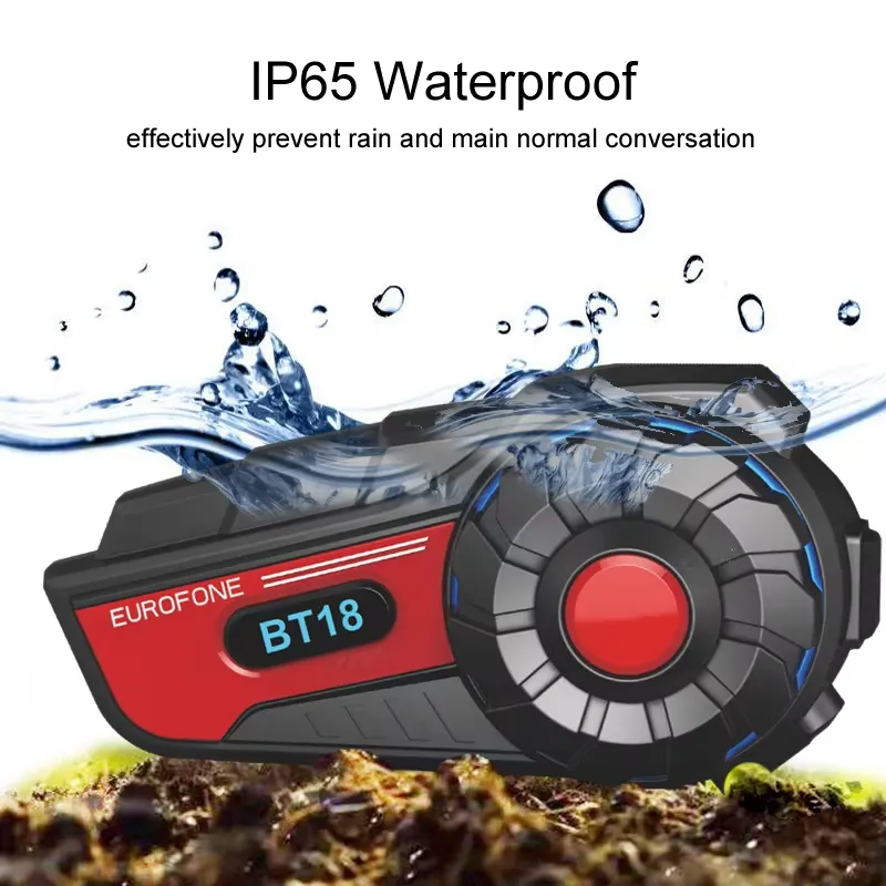 Motorcycle Helmets - BT18 Motorradhelm-Intercom IP67 Wasserdichtes Kabelloses Headset
