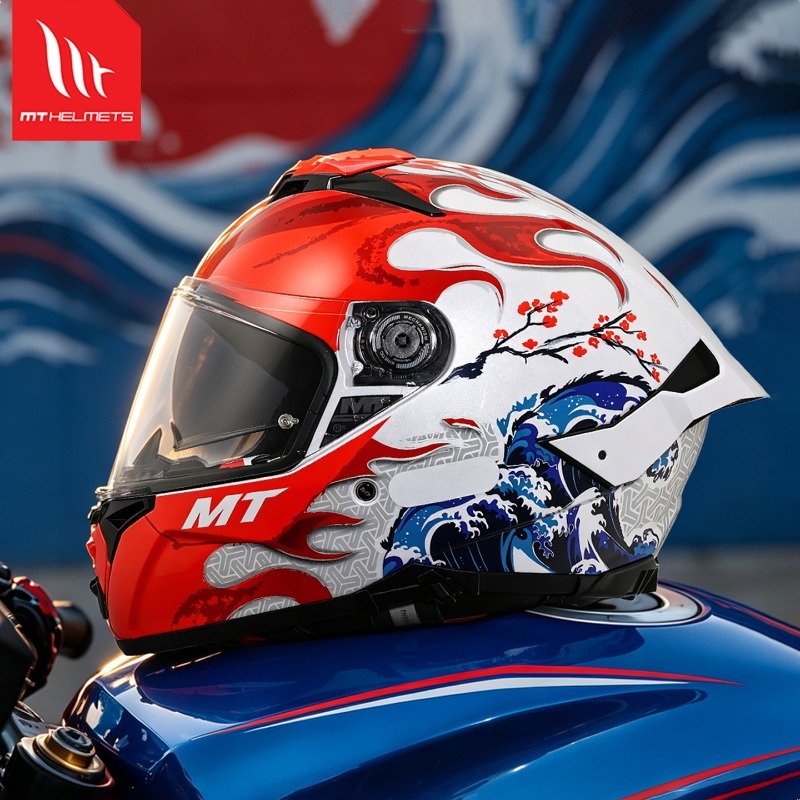 Dual Visor Motorcycle Racing Helmet - NEUER MT Thunder 4SV Dual-Visor Integralhelm