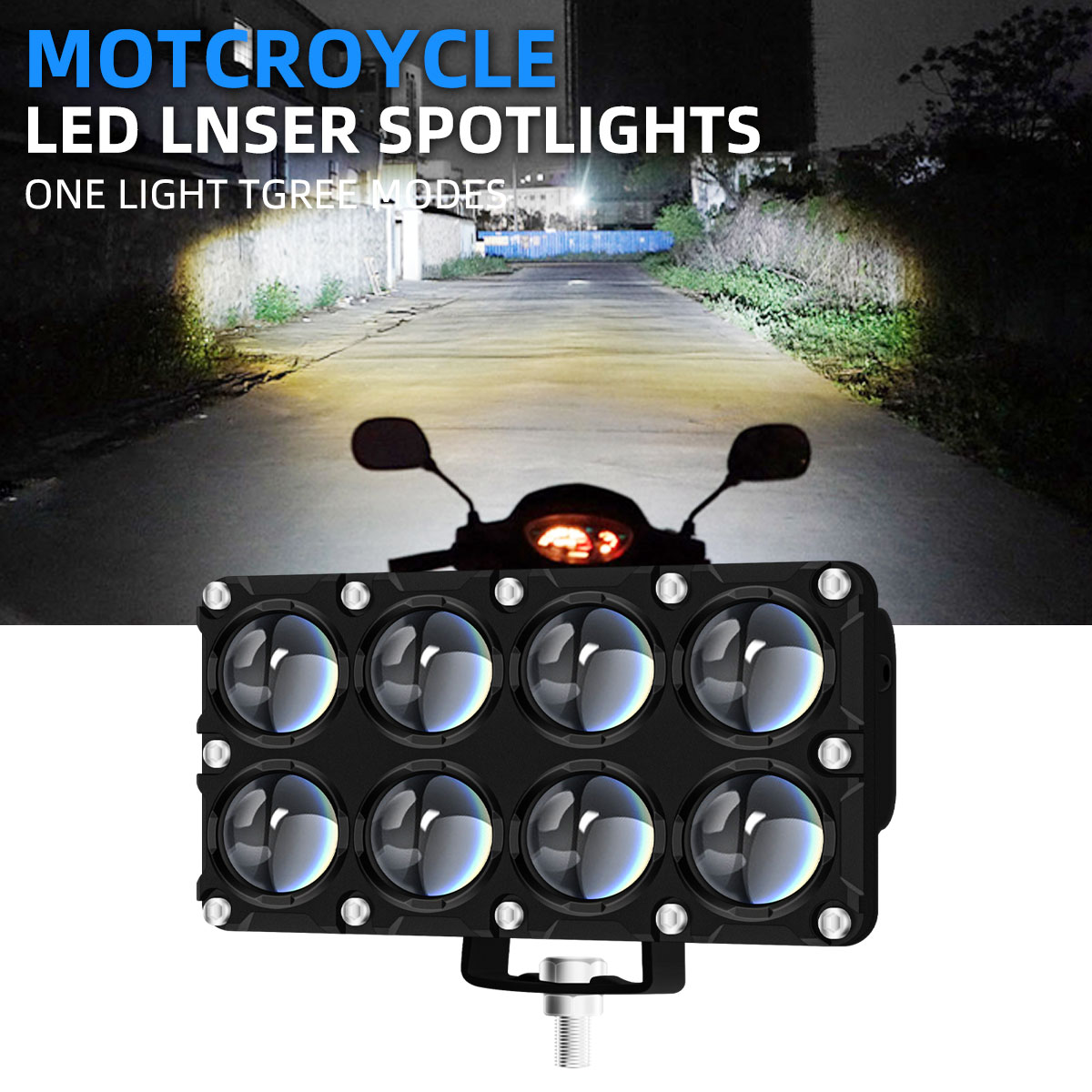 Universal Motorcycle Led Headlight Projector - 6/8/10-Linsen-Hilfs-Motorrad-Scheinwerfer, Arbeitsnebelleuchten, Projektor-Scheinwerfer, zusätzliche elektrische Fahrlichtlampe