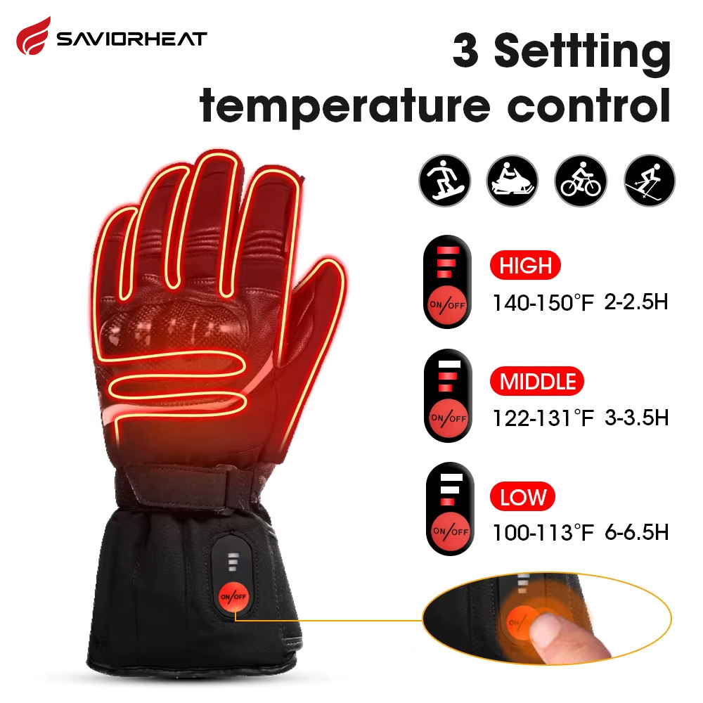 Riding Gear - Savior Heat 100 % wasserdichte Motorradhandschuhe,