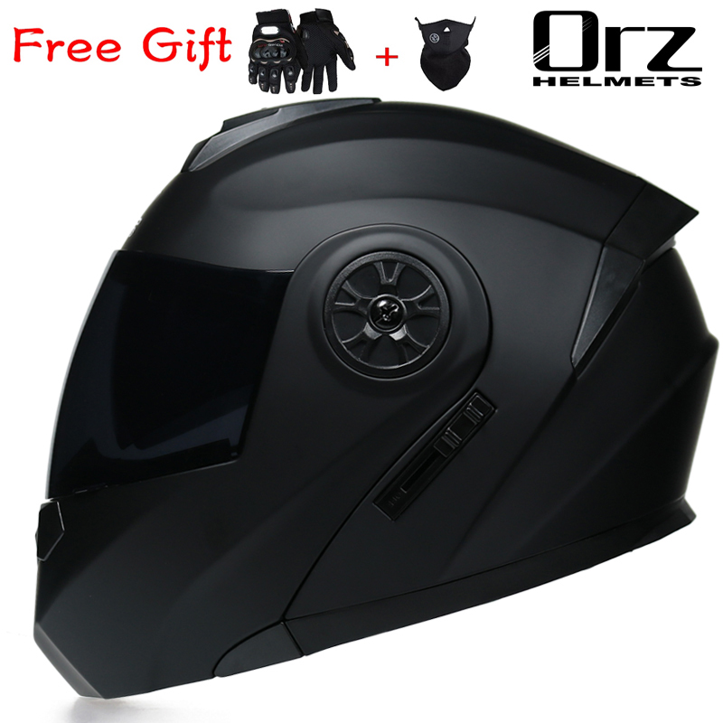 Dual Visor Motorcycle Racing Helmet - ORZ-161 Neuester DOT-Zugelassener Sicherheits-Modularhelm Klappbarer Motorradhelm