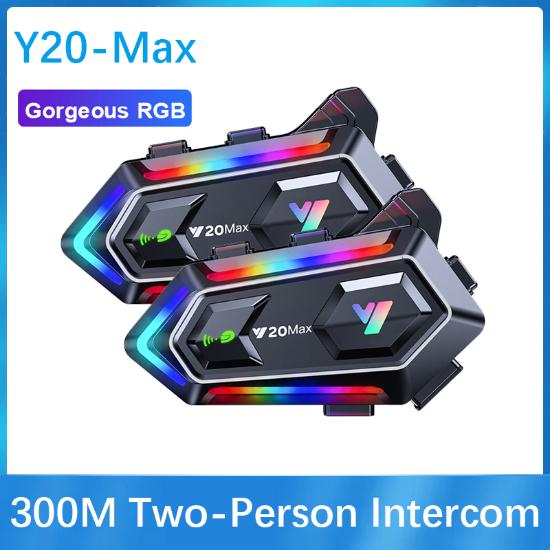 Motorcycle Helmets - Y20 MAX Motorradhelm Bluetooth-Headset Intercom RGB
