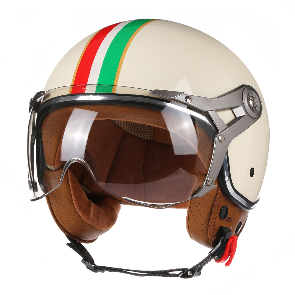 Vintage Open Face Retro Helmet - DOT Offener 3/4 Motorradhelm Retro Chopper