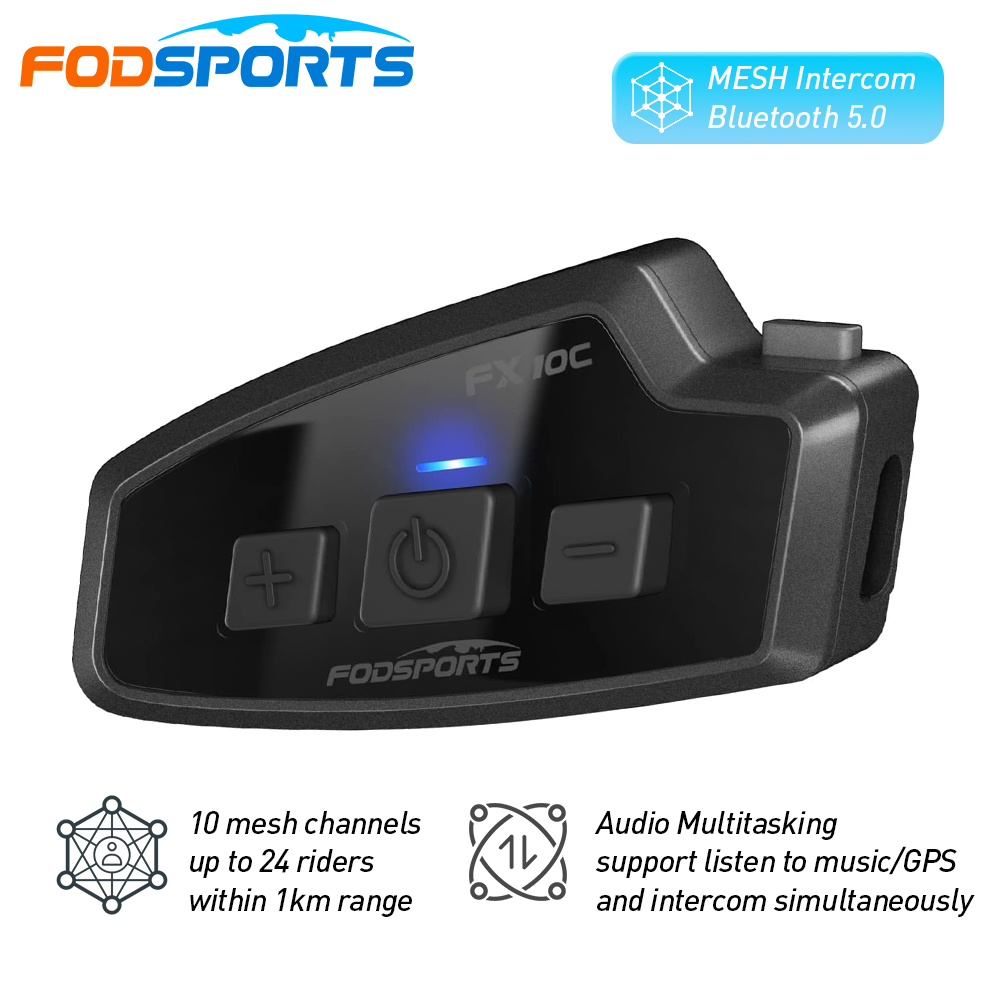 Full Face Motorcycle Helmet With Bluetooth - Fodsports FX 10C Motorrad Mesh Intercom