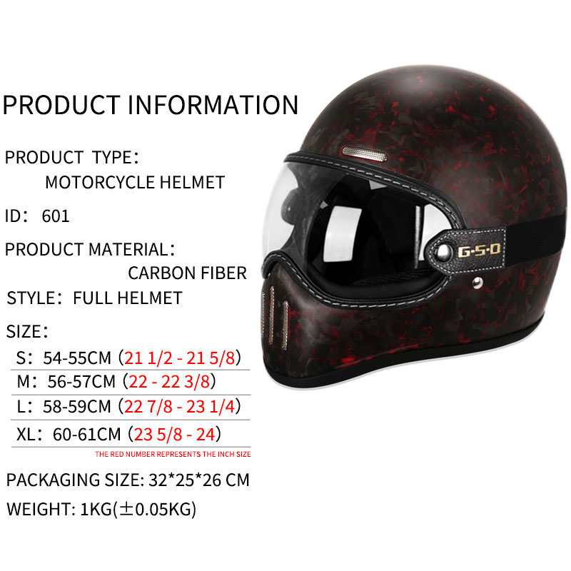 Neuer Retro-Integralhelm aus K – Carbon Fiber Lightweight Motorcycle Helmet Bewertung und Preis