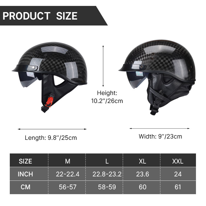 Leichter 12-Karat-Halbgesichts – Carbon Fiber Lightweight Motorcycle Helmet Bewertung und Preis