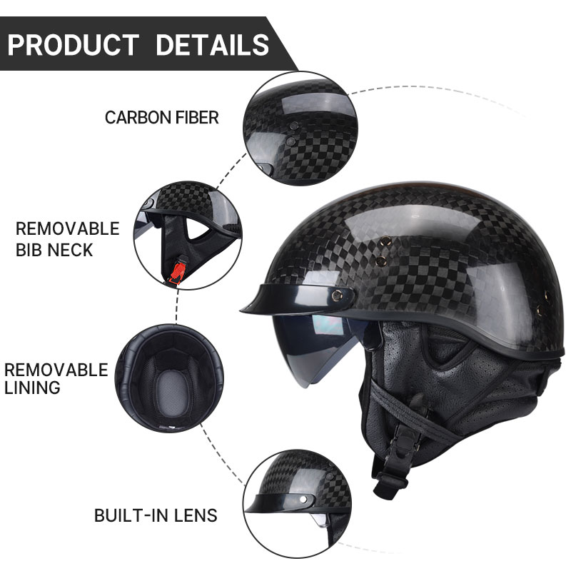 Leichter 12-Karat-Halbgesichts – Carbon Fiber Lightweight Motorcycle Helmet Bewertung und Preis