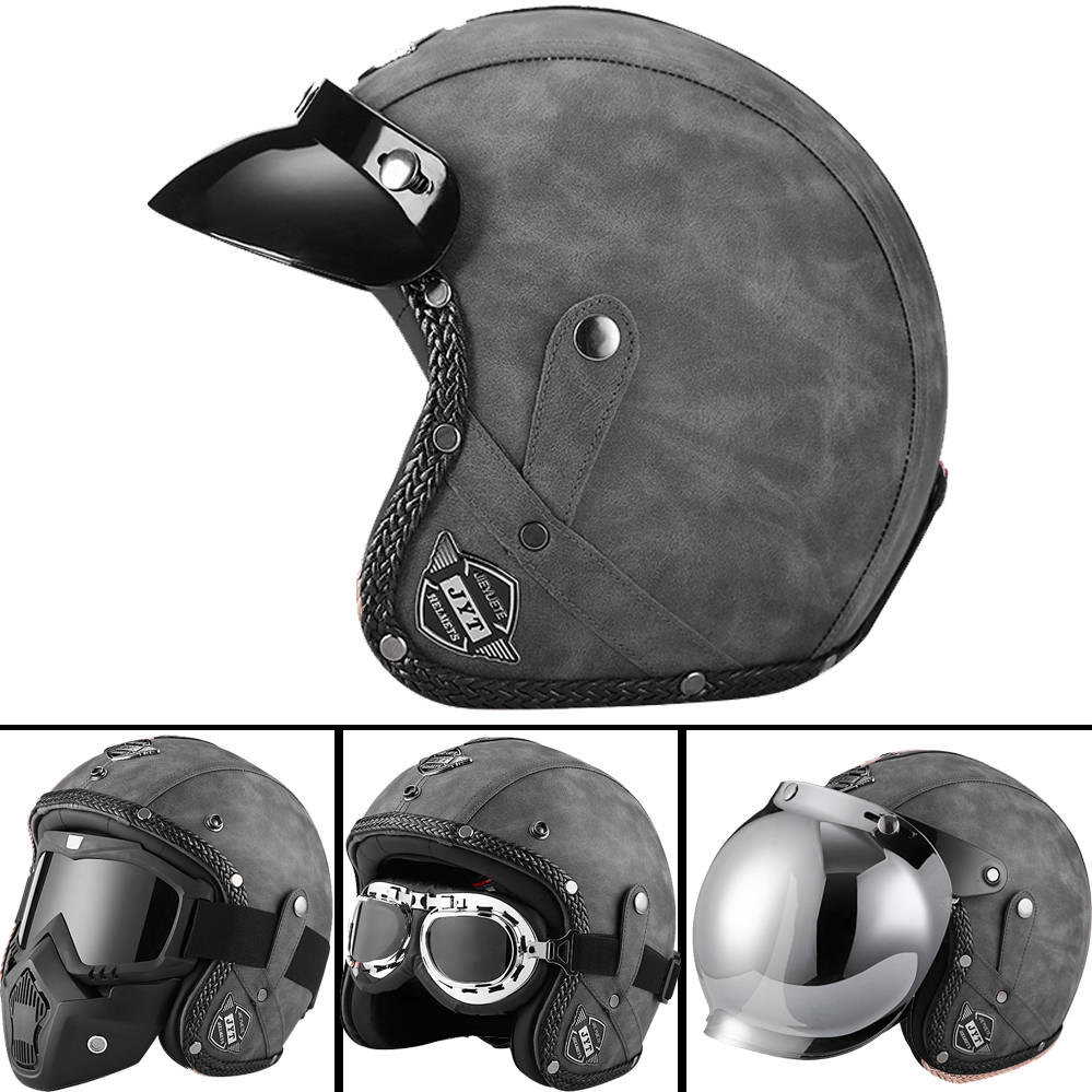 DOT 3/4 Open Face Motorrad Ret – Vintage Open Face Retro Helmet Bewertung und Preis