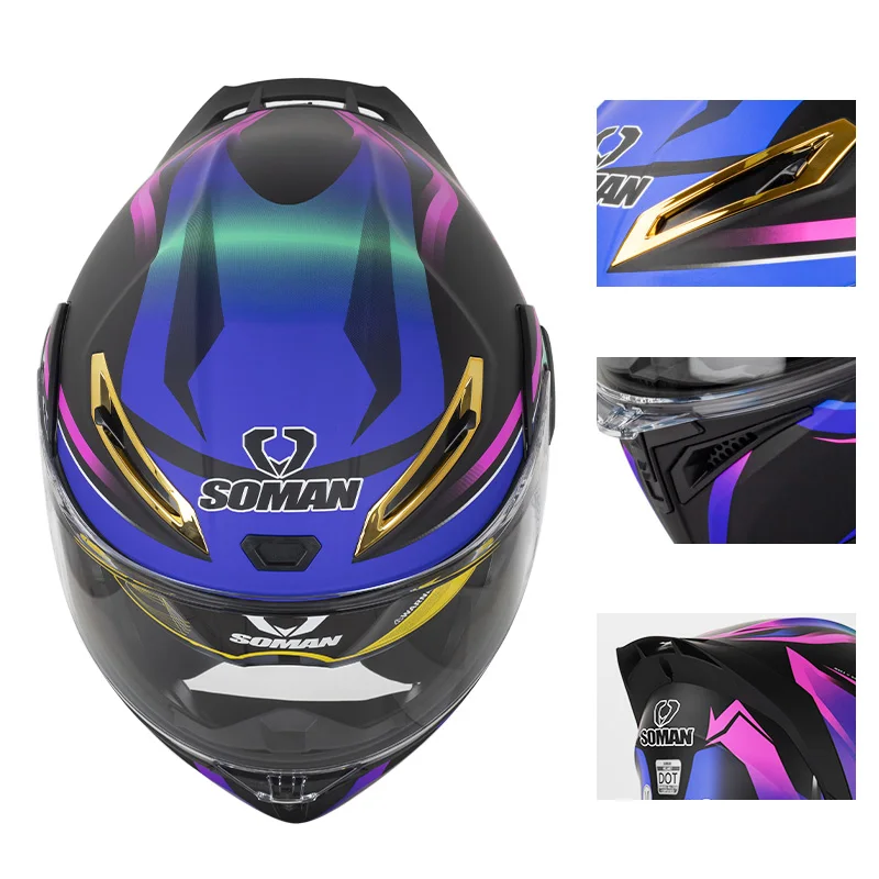 SOMAN Integralhelm Dual Lens F – Dual Visor Motorcycle Racing Helmet Bewertung und Preis