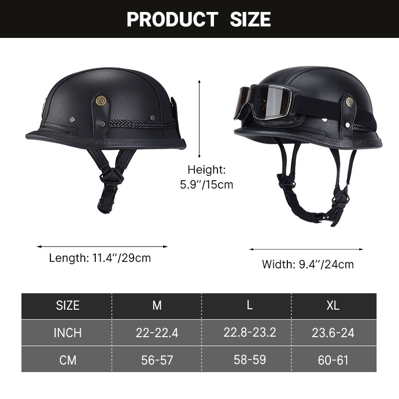 Deutscher halber Vintage-Helm, – Vintage Open Face Retro Helmet Bewertung und Preis