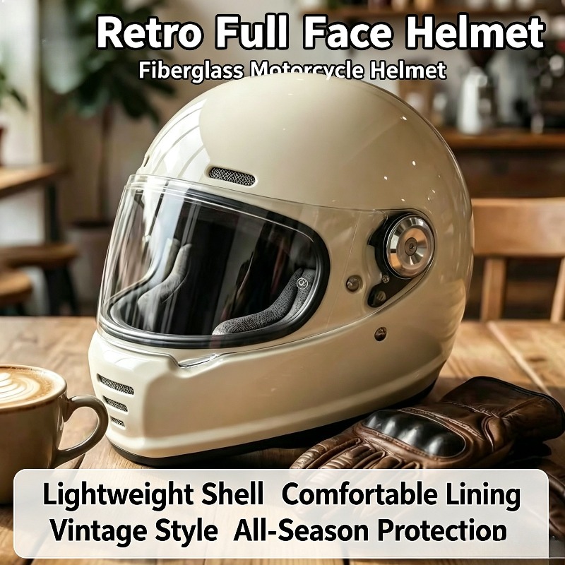Kohlefaser-Retro-Helm Motorrad – Carbon Fiber Lightweight Motorcycle Helmet Bewertung und Preis