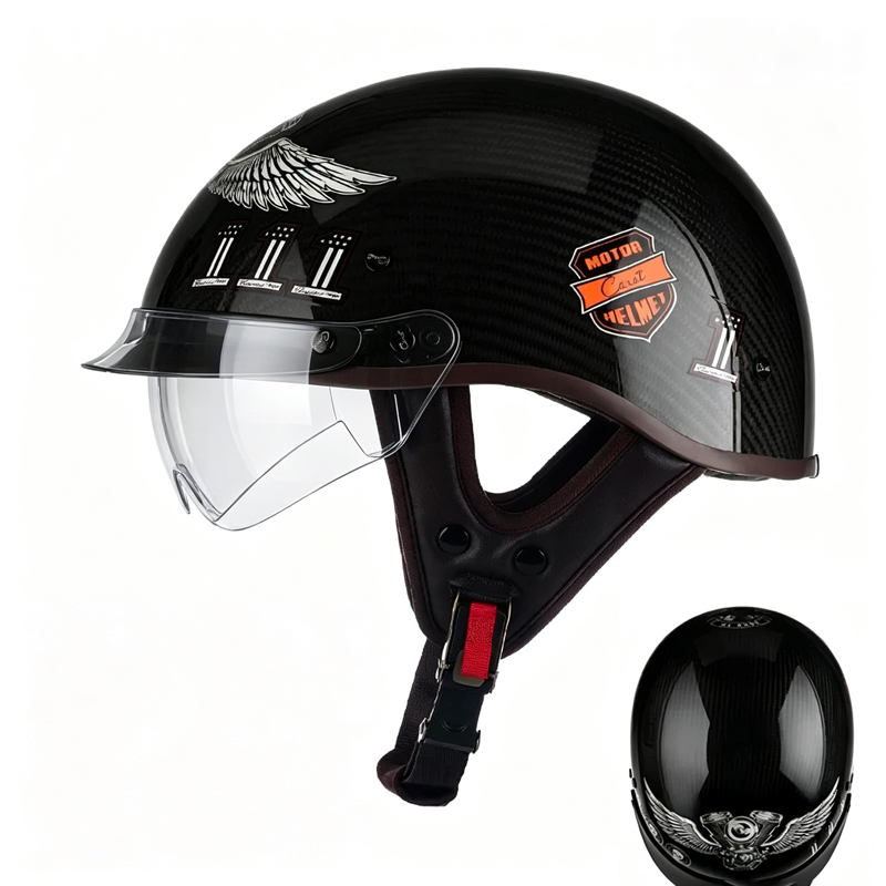 Kohlefaser-Motorrad-Halbschale – Carbon Fiber Lightweight Motorcycle Helmet Bewertung und Preis